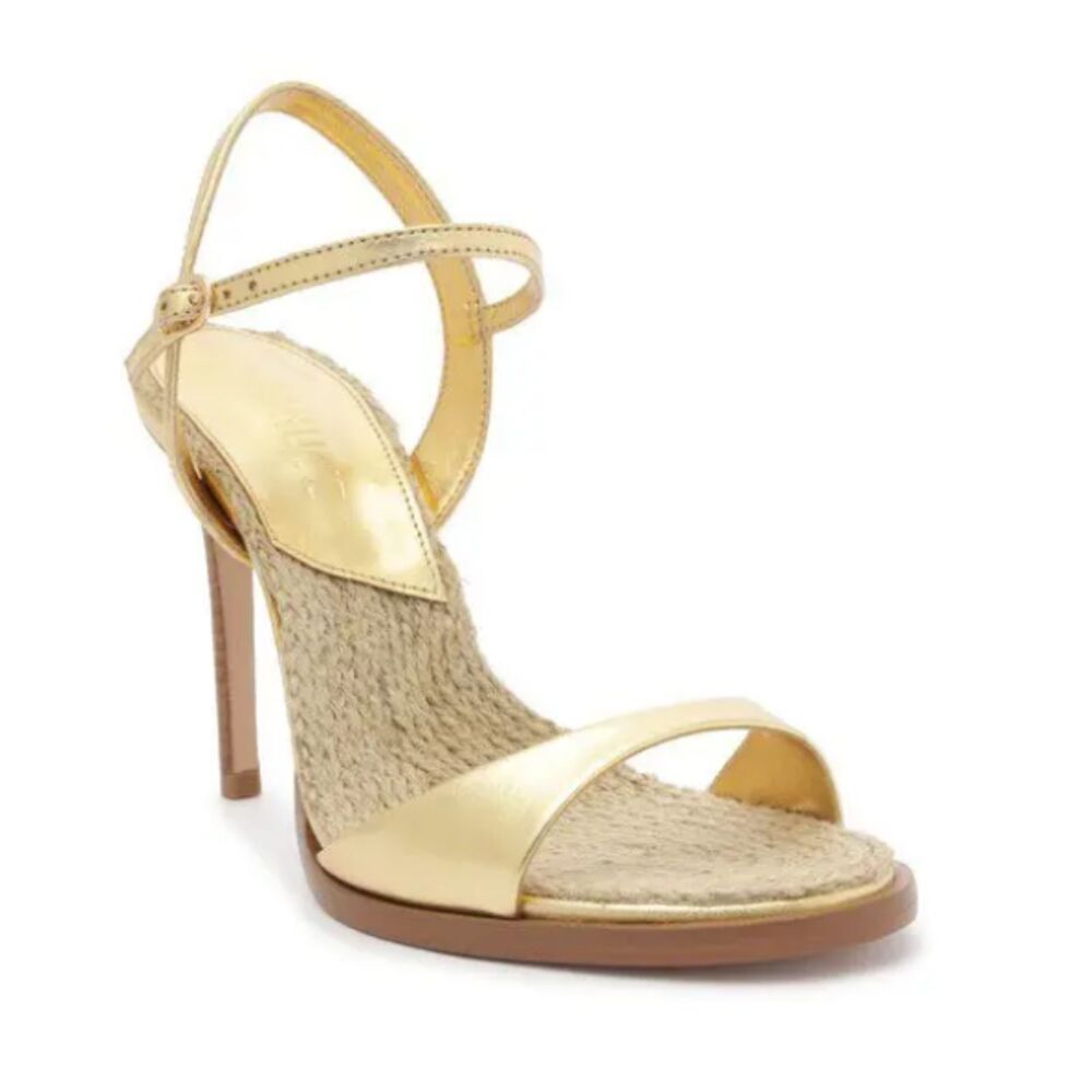SCHUTZ Metallic Gold Strappy High Heel Sandals